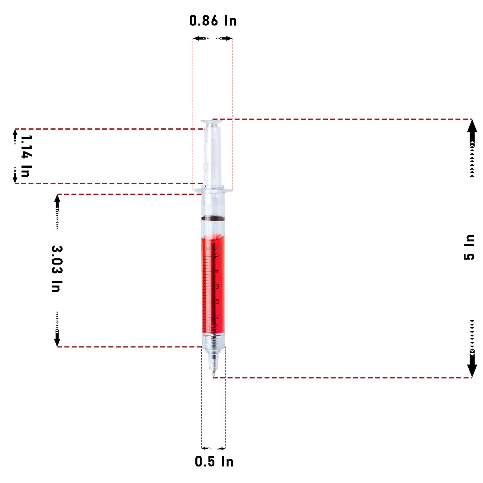 Ballpoint Pen 12PCS Red Injection Type Ball Point Pen Doctor Nurse Gift Liquid Pen Color Syringe Pens
