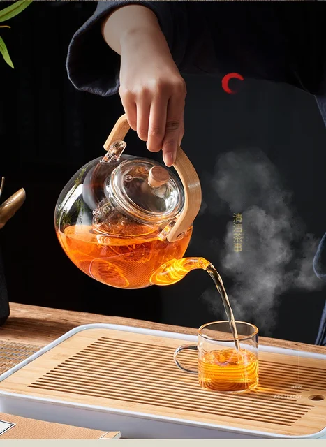Teiera In Vetro Borosilicato 750 Ml Con Filtro In Acciaio Inox – Resistente Agli Sbalzi Termici, Per Tè E Caffè, Elegante E Trasparente