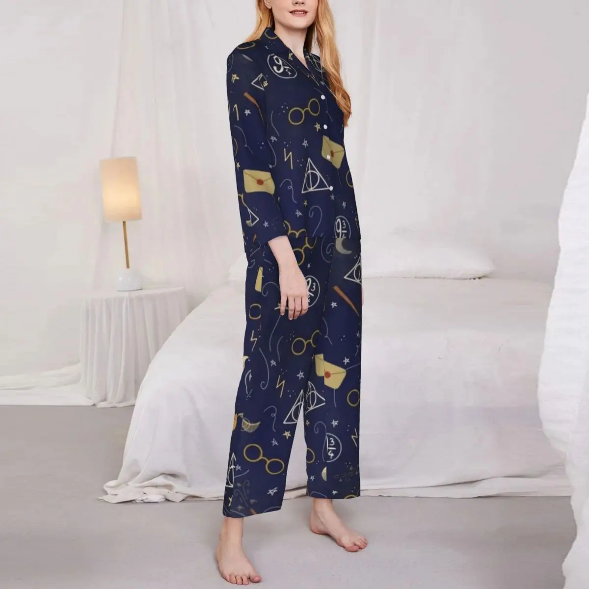 Harry James Potter Women Pajamas 2 Pieces Set Loungewear pyjama pour femme 4