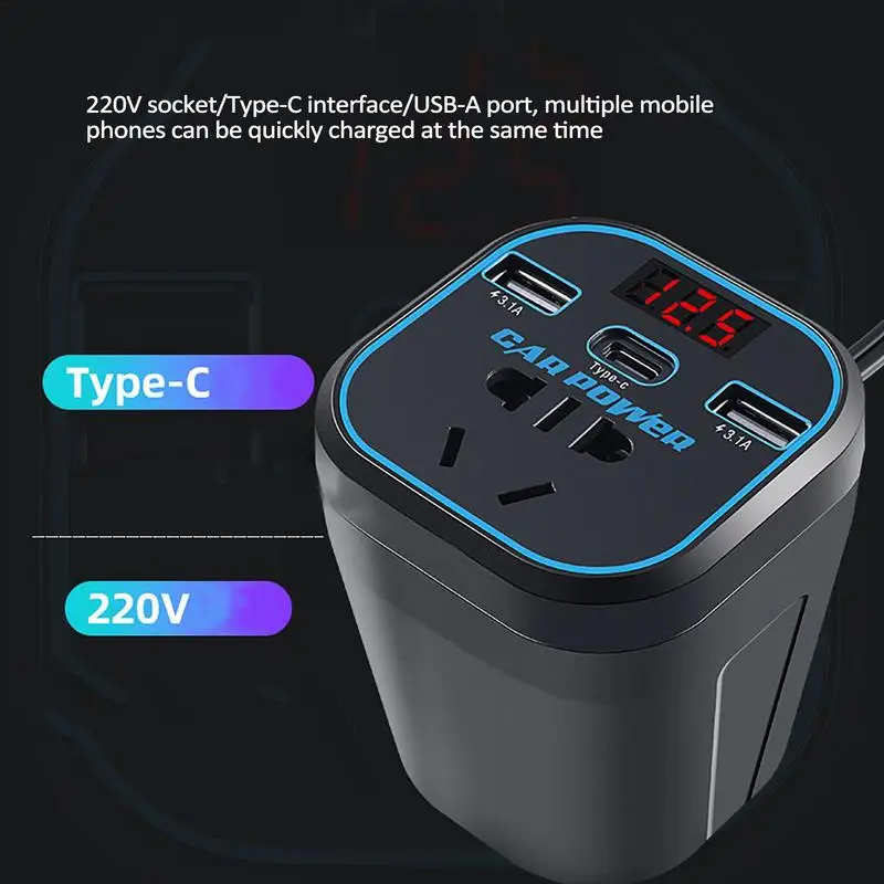 

Car Power Inverter Multifunction Charger Socket Car Power Converter Charger DC 12V/24V To AC 220V Auto 3.1A Dual USB Car Charger