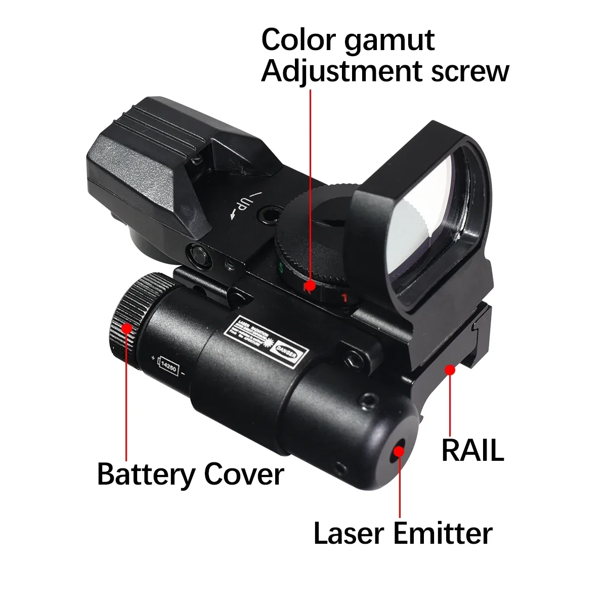 Red Dot Sight Holographic Collimator 1x22x33 Red Dot Sight with Laser Red Green Dot Hunting Optics Scope Reflex 4 Reticle Tactical for 20mm Rail