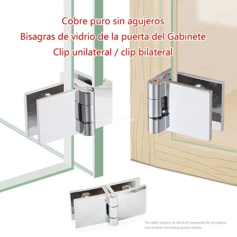 Description Picture 3 of itemGlass Door Hinges Clip Home Easy Install Glass Clamp Durable Cabinet Door Hinge Dropship