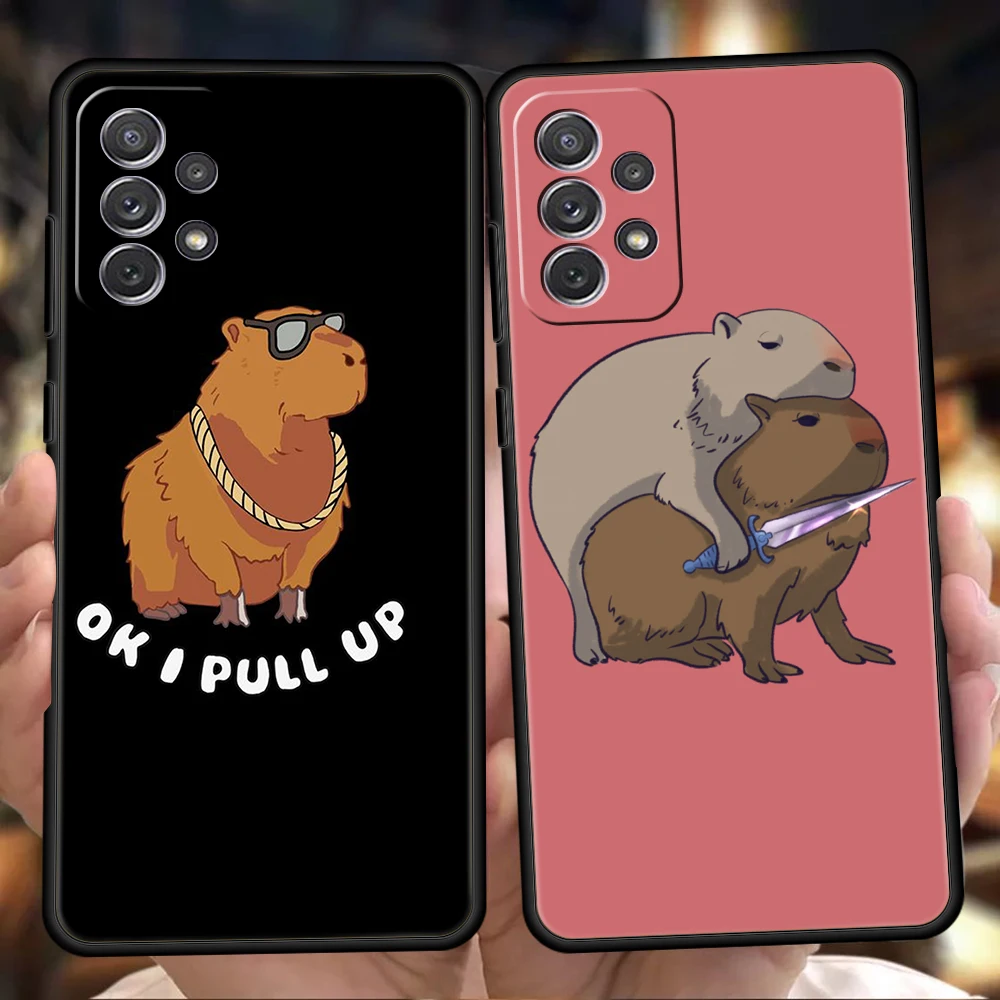 Custodia Per Telefono Capybara Simpatico Cartone Animato Per Samsung Galaxy A13 A14 A22 A32 A33 A34 A52 A72 A11 A51 A71 5G Soft Shell Antiurto