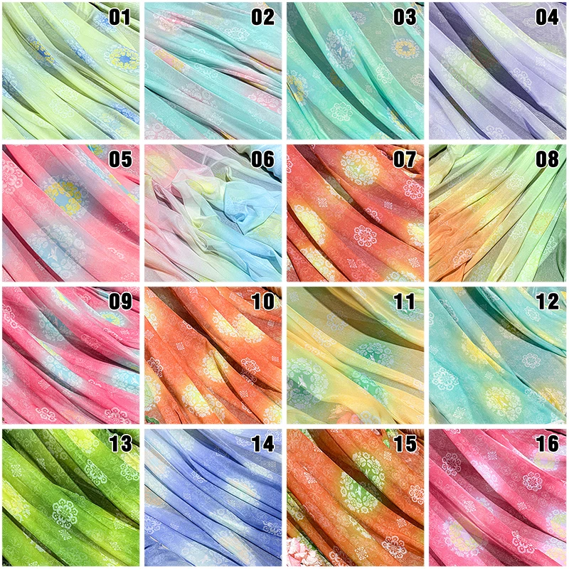50x150cm Chiffon-Blumenstoff DIY Chinesischer Klassischer Hanfu-Kleiderstoff Pferdegesicht-Röcke Vorhänge Dekoration Nähzubehör – Detail 1