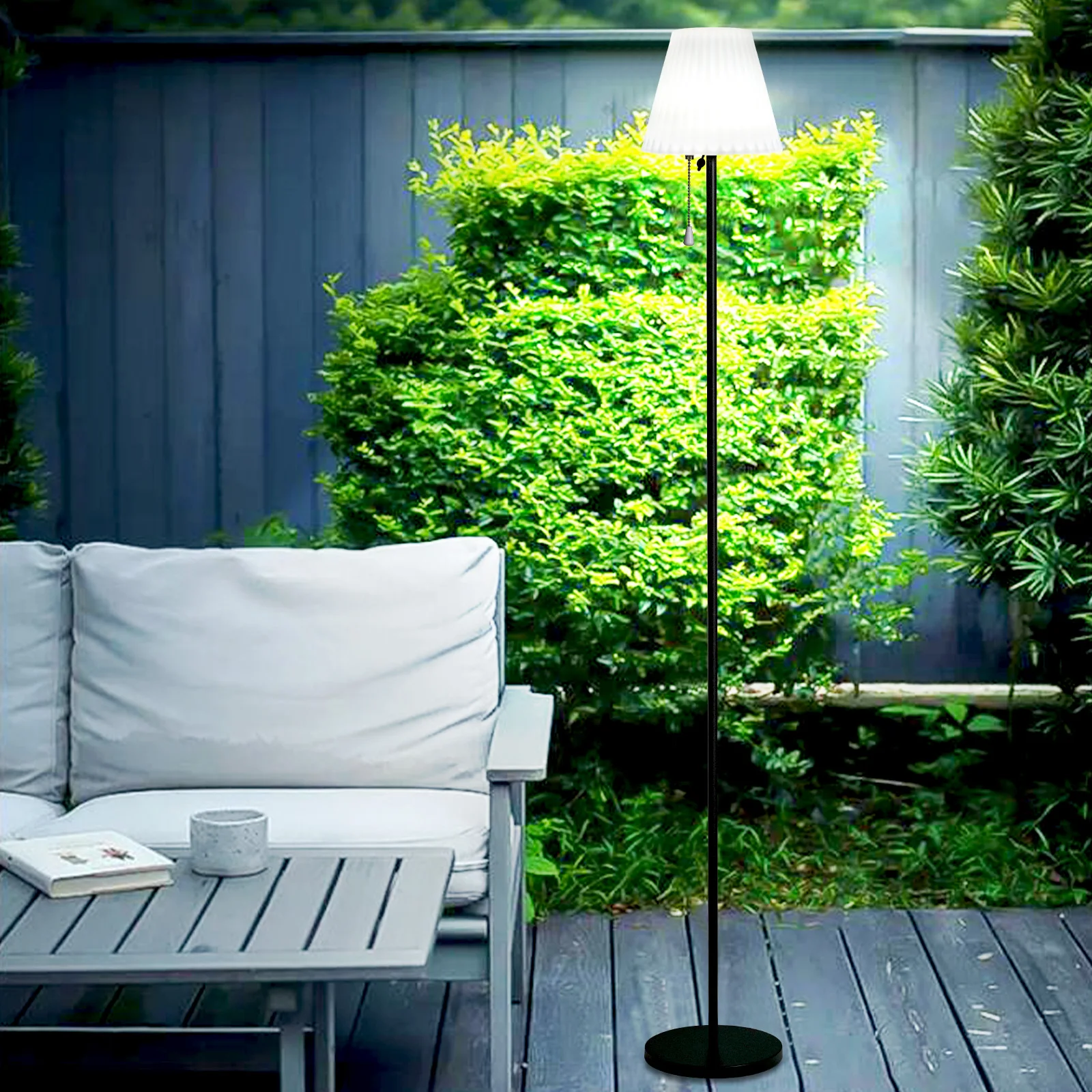RGBW LED Floor Lamp Outdoor Solar Lamp Colorful Desk Light with Remote Controller Pull Chain Switch Bedside Lamp Reading Lamp 6