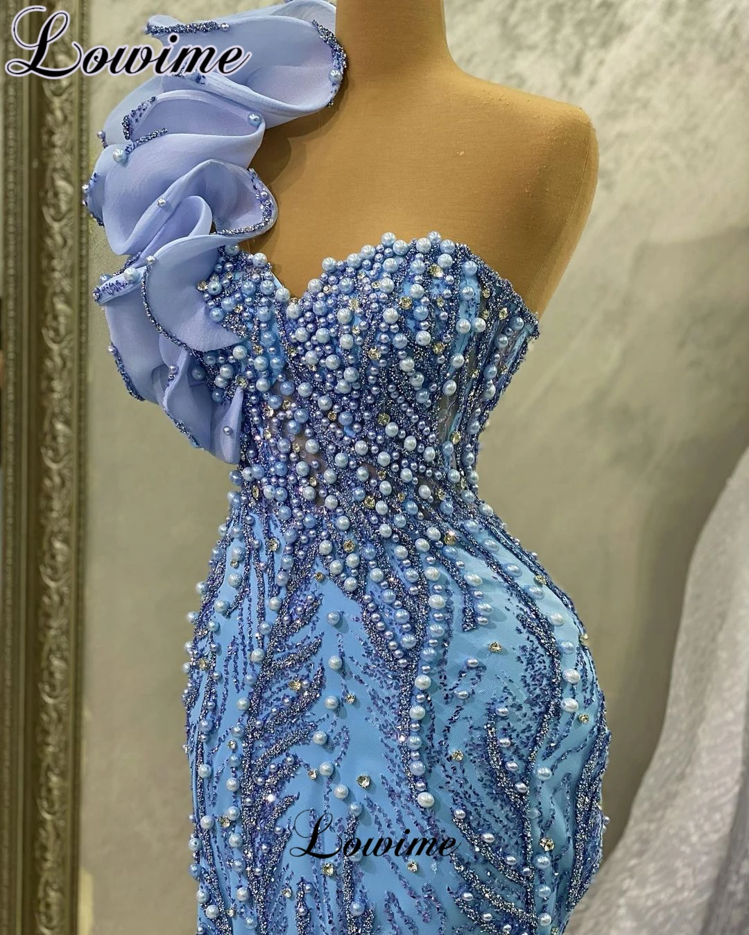 Pearls Blue Celebrity Dresses 2023 Mermaid Sweetheart Prom Dresses Robes Du  Soir Engagement Dresses For Women Evening Gowns - AliExpress 320