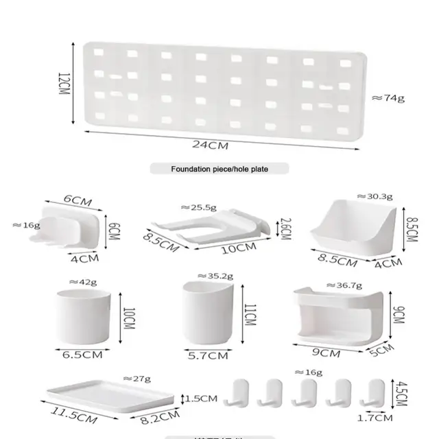 Get organized with the Non-perforated Storage Rack Household Multi-layer Plate Wall Dormitory Kitchen Bathroom Shelf Hook Free Perforation Organizer