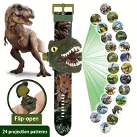 1Pc 3D Dinosaur Projection ElectronicWatch for Kids - Fun Luminous Toy andKindergarten Gift