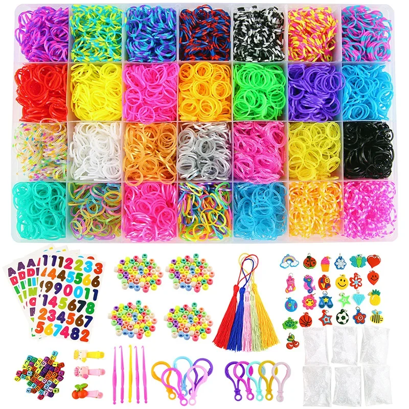 

10000Pcs Color Rubber Bands DIY Weaving Tool Elastic DIY Jewelry Bracelet Necklace Making Toys Christmas Children Gifts