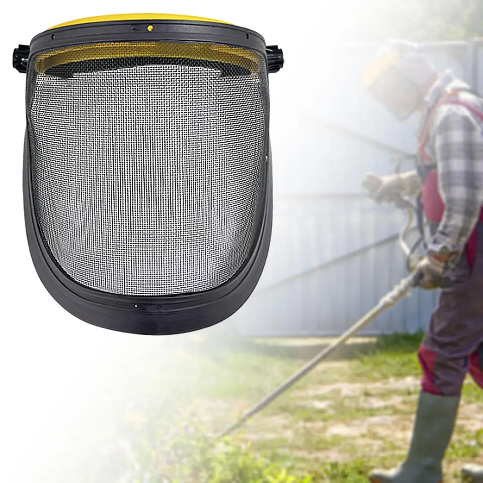 CASCO ELMETTO PROTETTIVO CON VISIERA A RETE DECESPUGLIATORE TAGLIAERBA - Foto 6