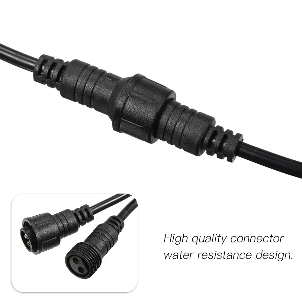 Solar Spotlight Cable Tomshine Extension Cord 3Meters/ 9.8Feet IP65 Water Resistance AC85-265V Maximum Power 1400W for String Light