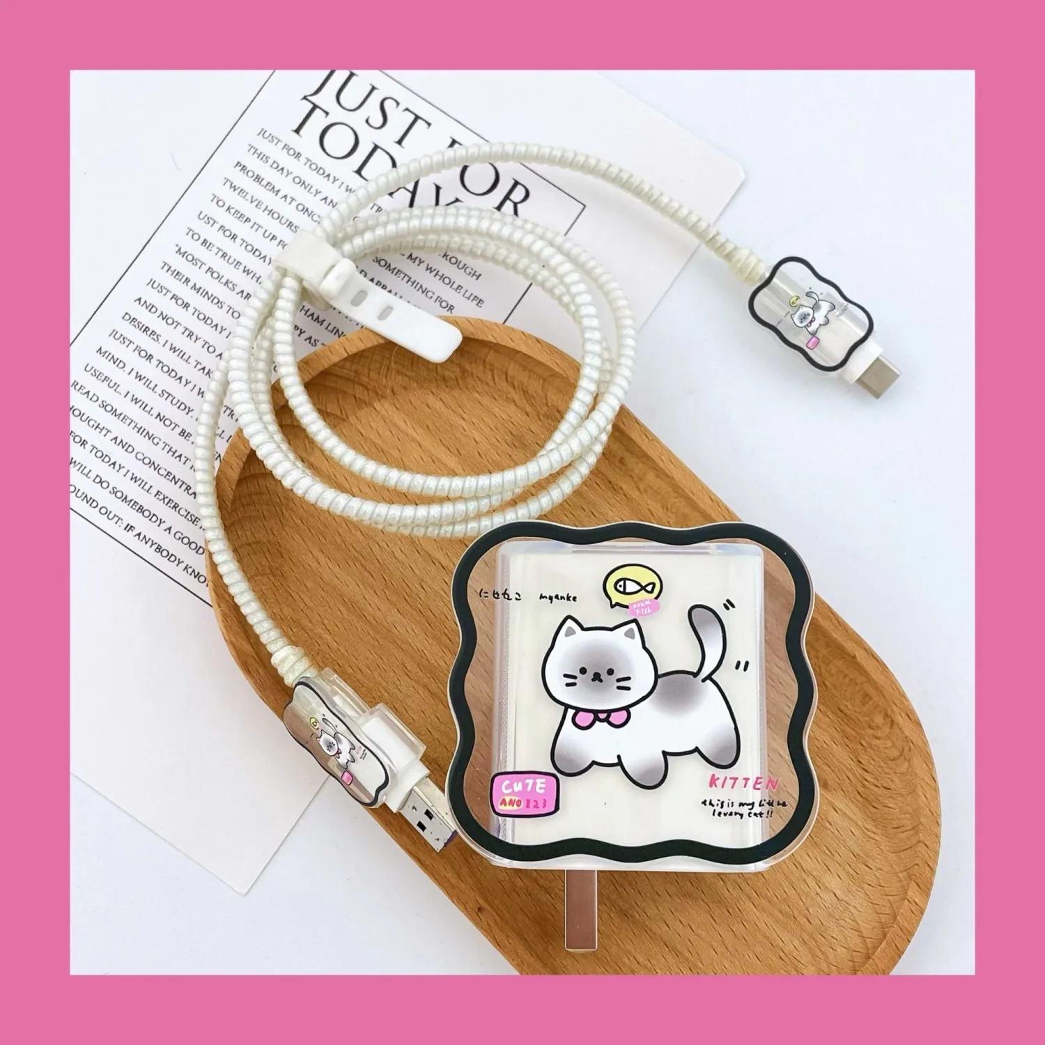 Corea Cute Cat Case Per Apple Iphone 18/20W Us Adapter Charger Case Protezioni Per Cavi Dati Caricatore Head Shell Custodia Protettiva