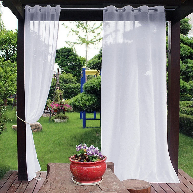 Outdoor Garden Curtains Street Gazebo Curtains Waterproof Tulle Curtains Porch Pergola Privacy Sunshading Curtain Patio Decor 4