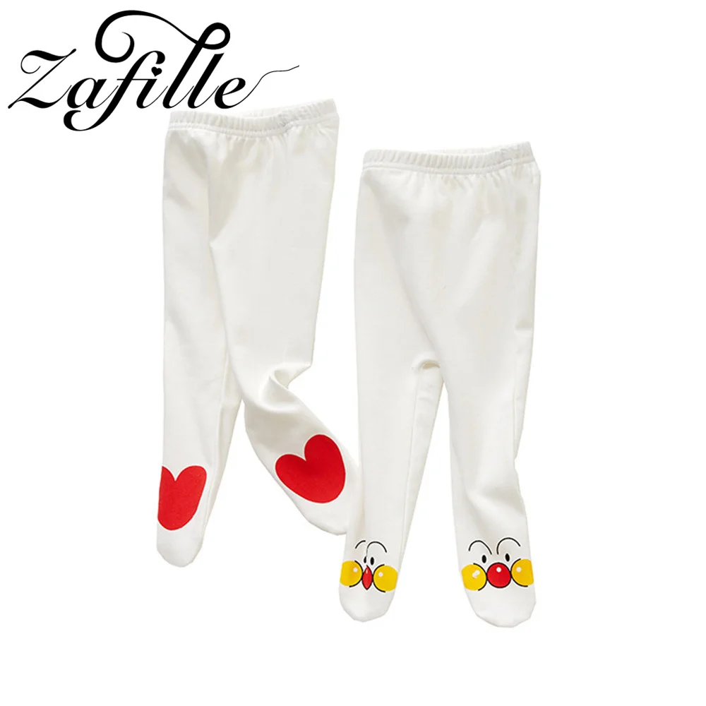 

ZAFILLE Valentine's Day Footies Pants For Kids Girls Clothing Heart Printed Baby Trousers Sleepwear Cute Girls Children's Pants