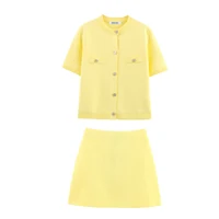 2025 Spring And Summer New Women's Short Sleeved Simple Fashion Style Knitted Cardigan Coat - Image 3