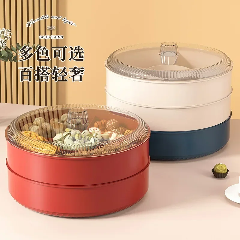 Fruit Plate Dried Fruit Tray Light Creative Food Grade Double Layer Storage Box Lid Household Snack Candy Dried