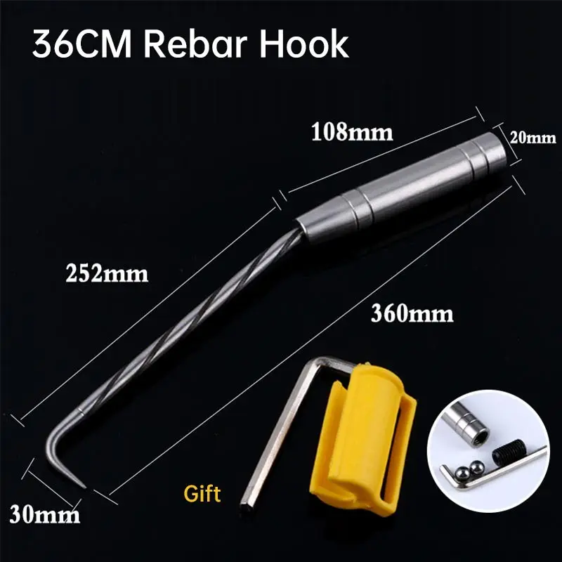 Construction Hook Thread Rebar Tie Wire Twister with Hook Stainless Steel Flexible Rotation Hand Binding Steel Bars Hand Tool