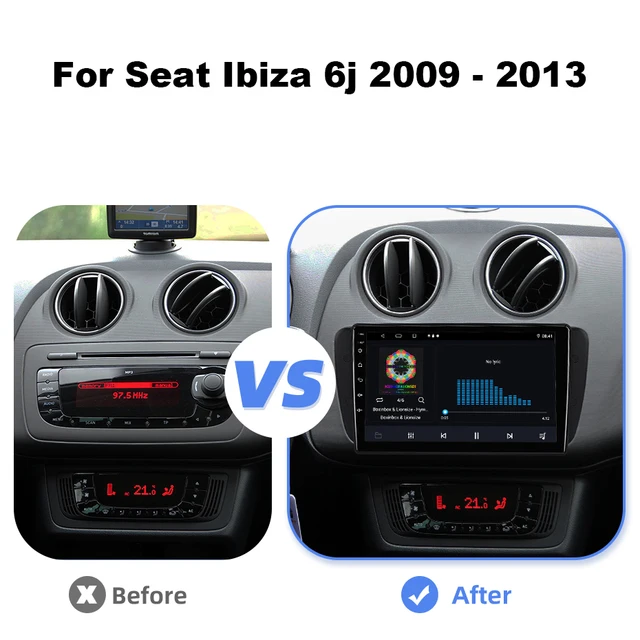 Autoradio Android 10 per Seat Ibiza 6j 2009 2010 2012 2013 MK4 FR navigazione GPS 2 schermo Din Audio Multimedia lettore WIFI 2din 2