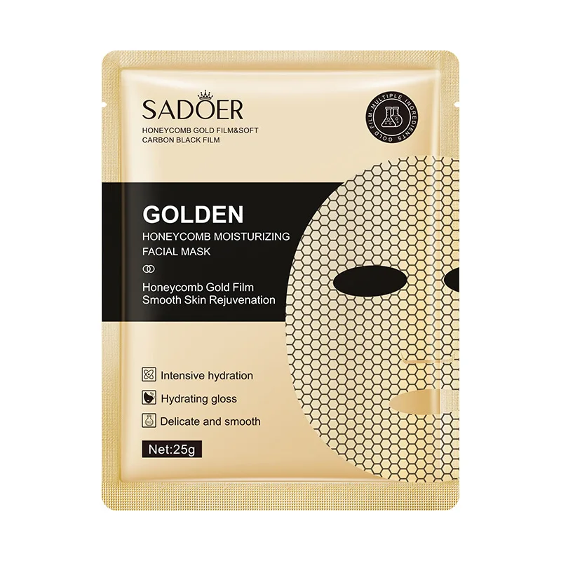 5/10pcs SADOER 24K Golden Face Mask Moisturizing Face skincare Firming Nourishing Smooth Skin Rejuvenation Facial Masks