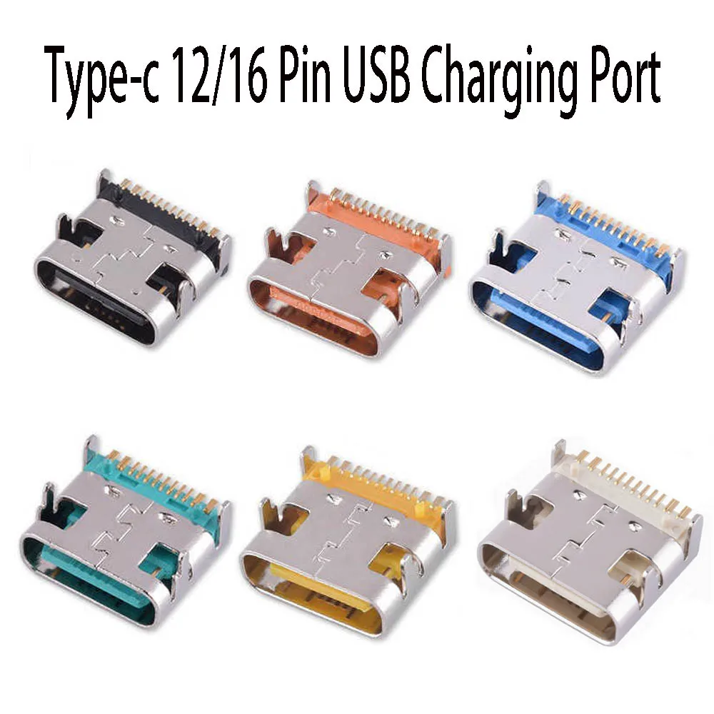 2/5 Stück Typ-C Buchse 3.1 TYPE-C 12PIN Einreihig SMT Vier-Pin Steckverbinder Typ-C Doppelseitig Weiß Schwarz Blau Orange USB