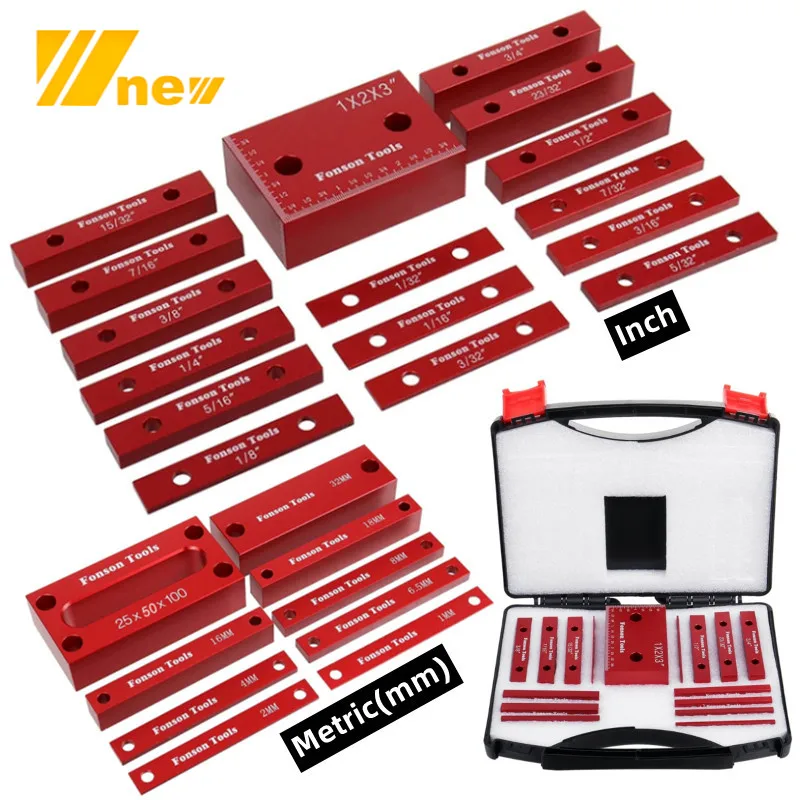 16pc inch 9pc metric setup blocks height gauge set precision