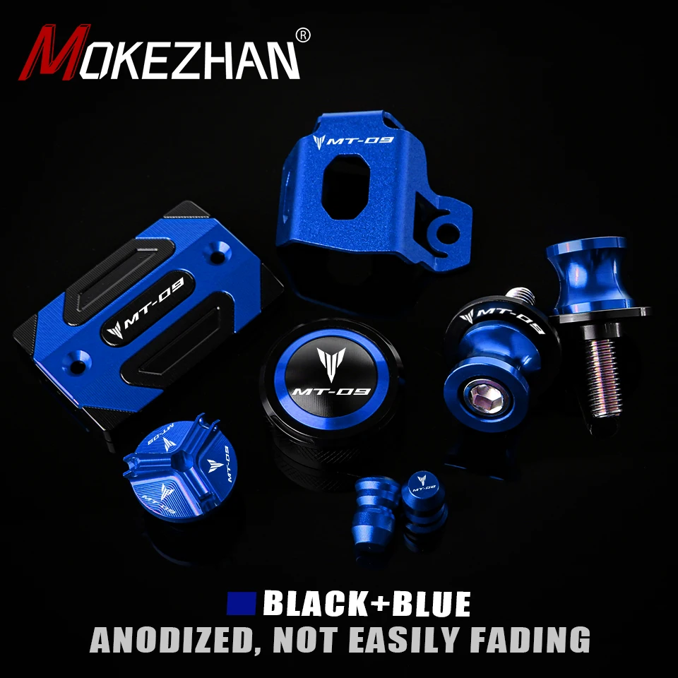

Motorcycle Accessories Front+Rear Brake Fluid Reservoir Cover Guard+Oil Filler+Tire Valve+Spools FOR Yamaha MT-09 MT09 SP 2023+