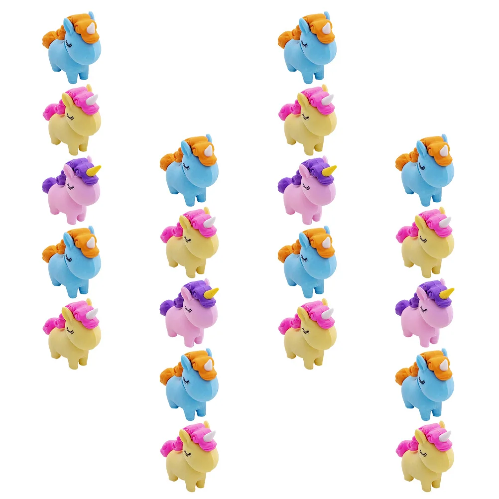 

20 Pcs Eraser Pencil Erasers Unicorn Cartoon for Kids Portable Supply Adorable Plastic Child