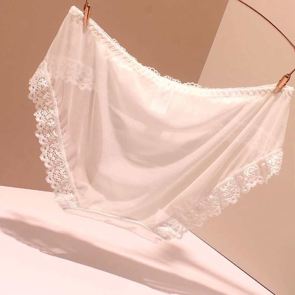 Description Picture 5 of itemWomen's Panties Smooth Seamless Satin Lingerie Sexy Underwear Woman Lace Side Underpants Breathable Thongs Comfortable Bikini