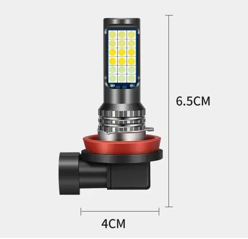Car Led Fog Lamp Flashing Red Green Pink Blue Super Bright H3 H8 H11 9006 9005 H7 Modified 3030 Three-Color Fog Lamp Bulb