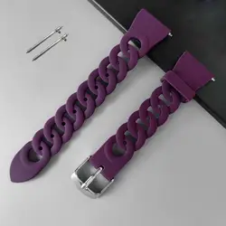 Silicone Sports Watch Strap - Versatile and Durable Replacement Band for 22mm (Deep Purple)