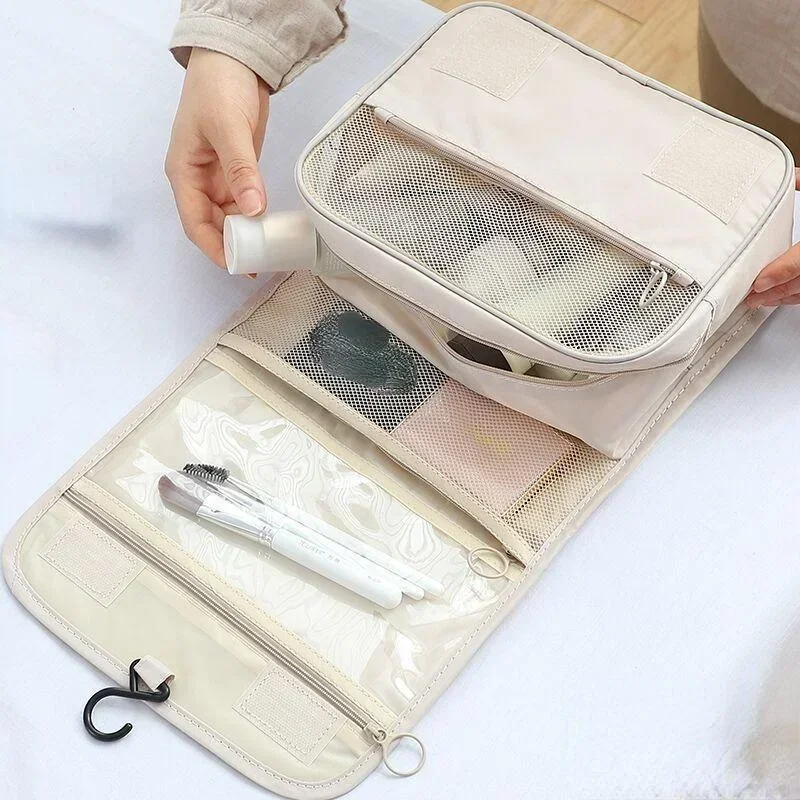 

Makeup Bag Travel Cosmetic Bags Toiletries Organizer Waterproof Storage Neceser Bathroom Hook Wash Pouch High Quality Women