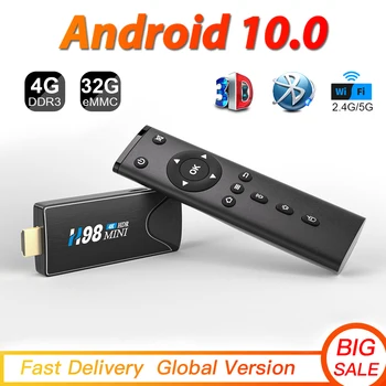 2021 Smart Tv stick z systemem Android TV pudełko 10 2G 16G 4G 32G 3D wideo 4K 2 4G 5G Wifi Bluetooth Quad-Core TV pudełko zestaw pudełek top Box odbiornik sygnału TV tanie i dobre opinie Topsion Brak CN (pochodzenie) Allwinner H616 16 GB eMMC 32 GB eMMC 2G DDR3 4G DDR3 H98MINI 802 11ac 0 24KG 1x USB 2 0 Obsługa OTG
