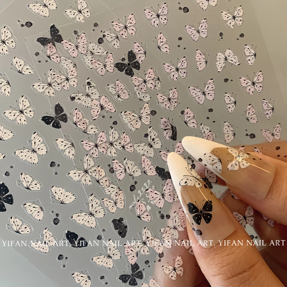 

Kawaii Embossed Pattern Nail Sticker Spotted Butterfly Design Fashion Cartoon Nail Accessories Decal Stickers DIY Supplies