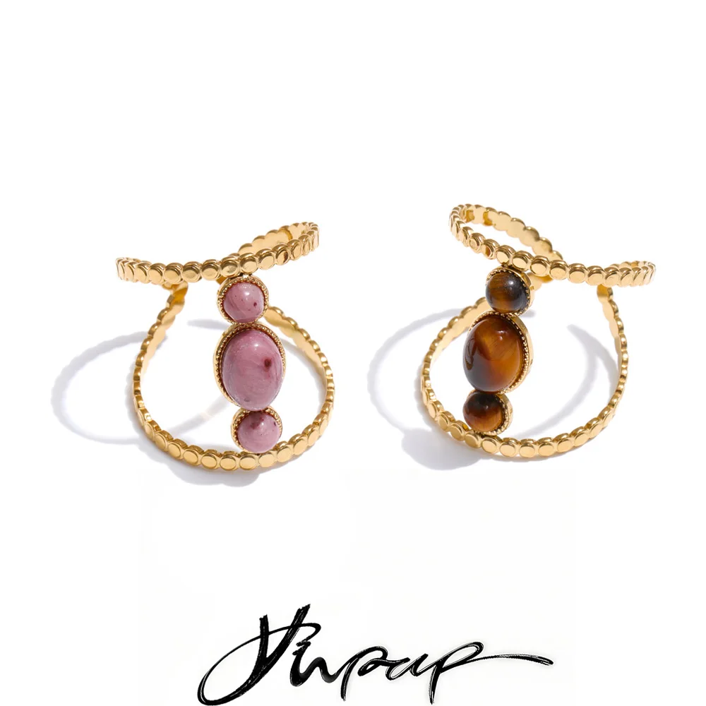 Yhpup Rhodochrosite Tiger Stone Ring