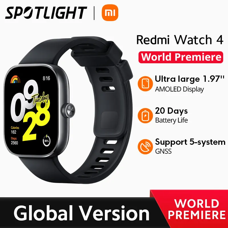 [World Premiere]Version globale Redmi Watch 4 Ultra Large 1.97 ''AMOLED Affichage 20 jours Batterie Autonomie Support 5-système GNSS