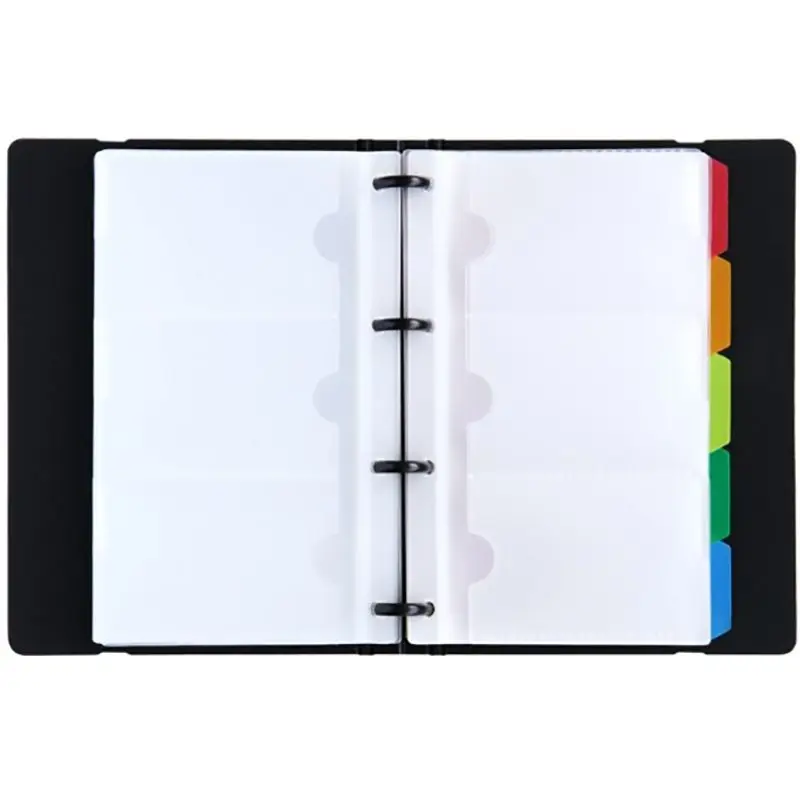 PP Portable Large Capacity Loose Leaf Business Card Holder Business Name ID Credit Bank Card Book Organizer 19.8*14*3cm 90 Slots card holder