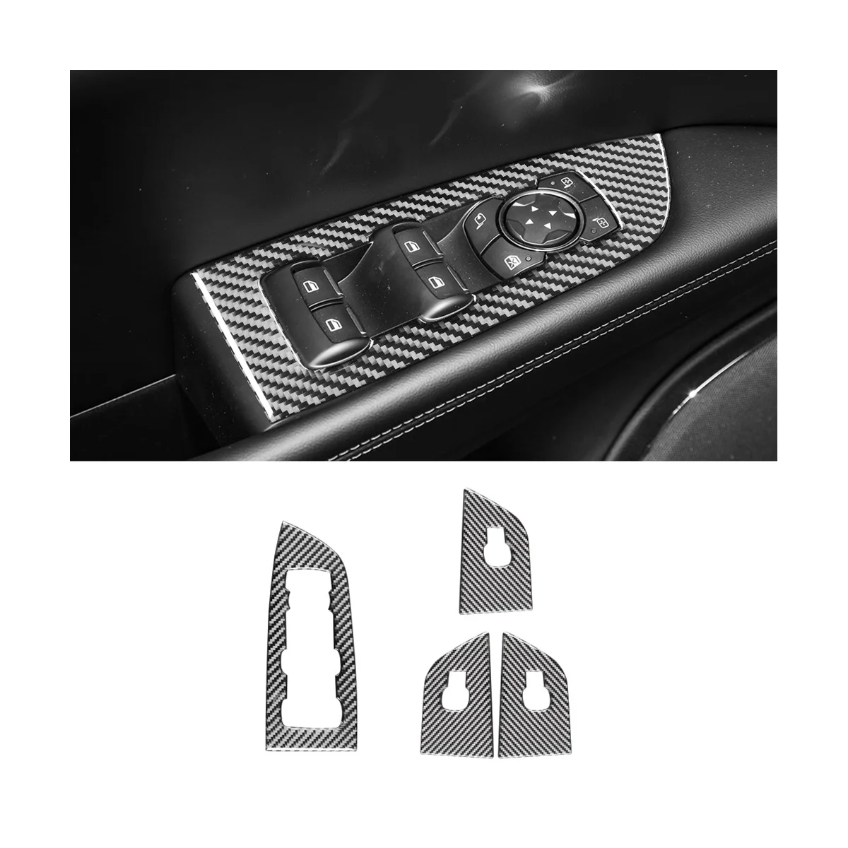 

Стеклоподъемник из углеродного волокна, панель переключателя, рамка, отделка, наклейка, украшение для Lincoln Nautilus 2021 2022, аксессуары