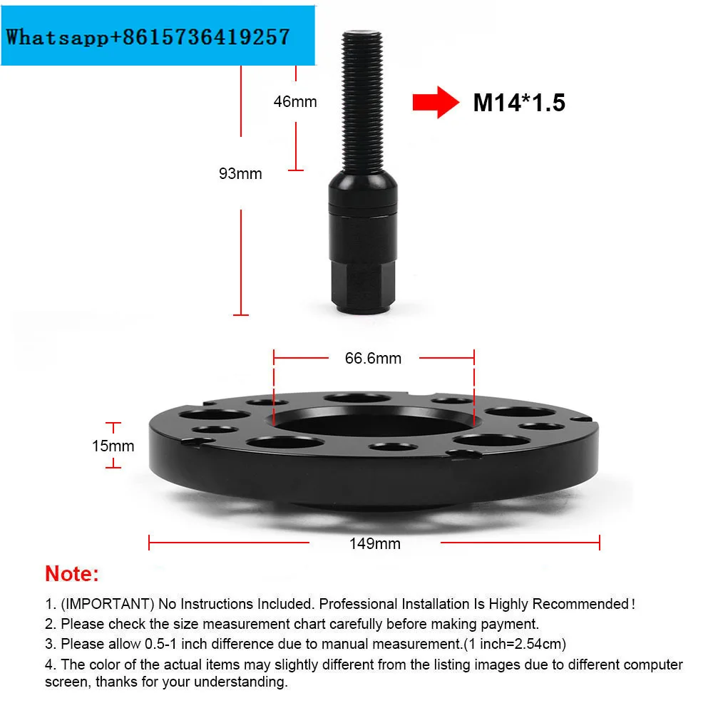 

Automotive modification wheel hub flange gasket with bolt M14 * 1.5 widened gasket