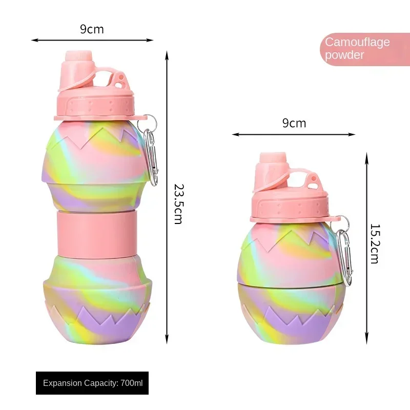 Eggshell Folding Water Cup Telescopic Sports Water Bottle New Silicone Cross-Border