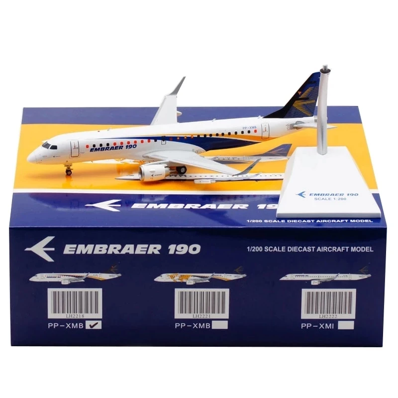 

1:200 Scale Model Embraer E-190 PP-XMB Diecast Alloy Simulation Aircraft Airplane Decoration Gift Display Collection For Adult
