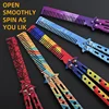 Foldable Comb Stainless Steel Practice Training Butterfly Knife Comb Beard Moustache Brushe Salon Hairdressing Styling Tool 2