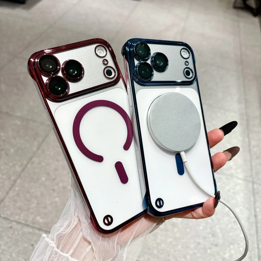 Sleek Frameless Magsafe-Compatible Thin Case with PC Plating Cover
