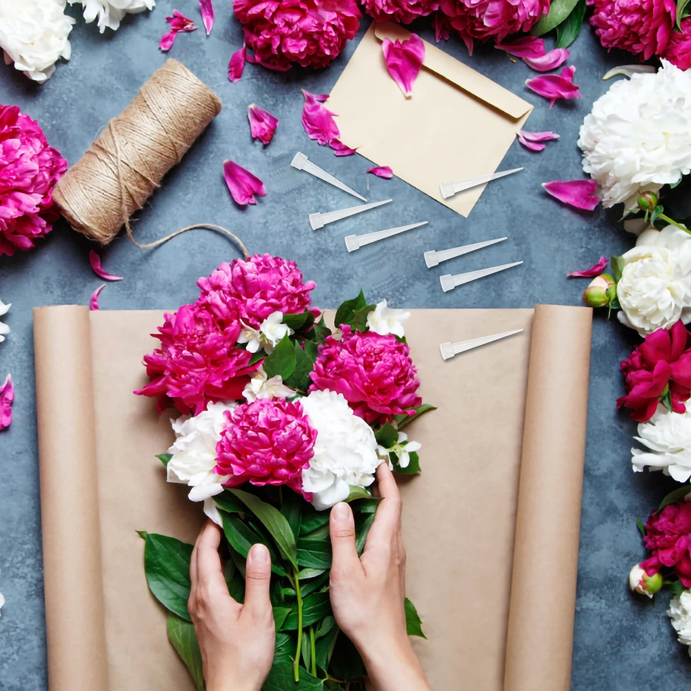 Plastic Flower Tube 50pcs Flower Stems Tube Holder Plastic Fresh-Keeping Plant Nutrition Tube