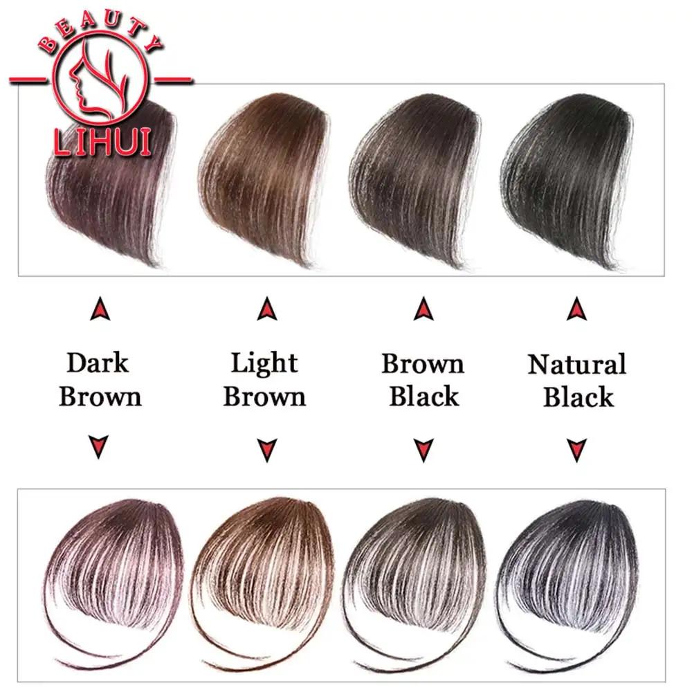 LiHui Gefälschte Stumpfen Air Pony Haar Clip-In Extension Synthetische Gefälschte Fringe Natürliche Falsche haarteil Für Frauen Clip In pony