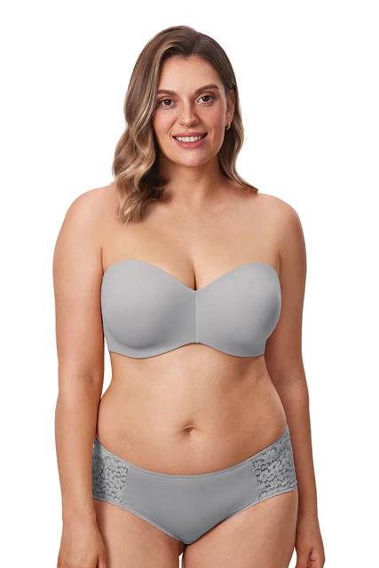 DELIMIRA Women's Strapless Bra Unlined Underwire Minimizer Plus Size  Support Blush Beige 32B : : Clothing, Shoes & Accessories
