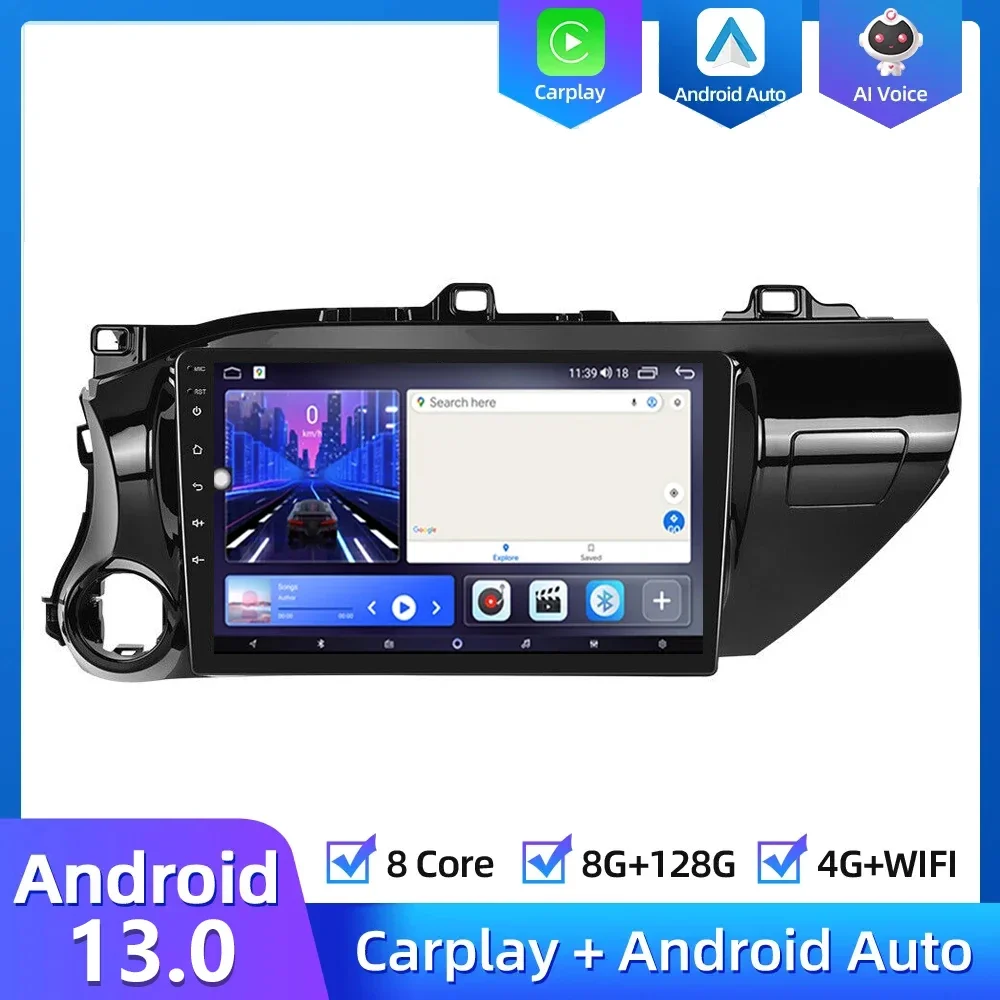 

Wireless Carplay For Toyota Hilux Pick Up AN120 2015 - 2020 Car Radio Multimedia Video Player Navigation GPS Android No 2din dvd