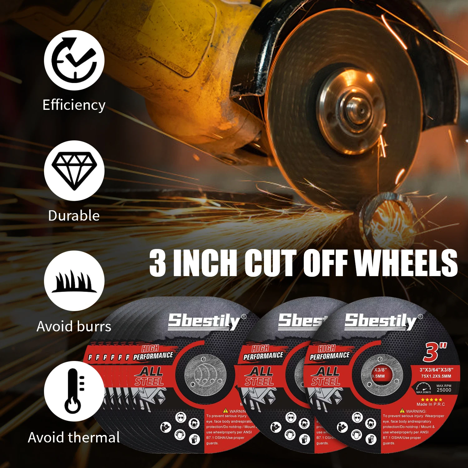 75mm cutting disc griding wheel mini circular resin saw blade 3" wool polishing disc metal wood cutting abrasive tool 16pcs