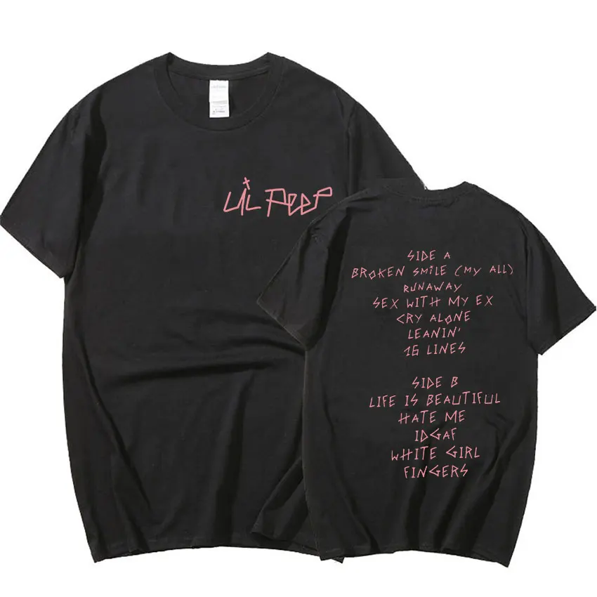Lil Peep Sus Boy Pink Graphic T Shirt Men's Cool Hip Hop