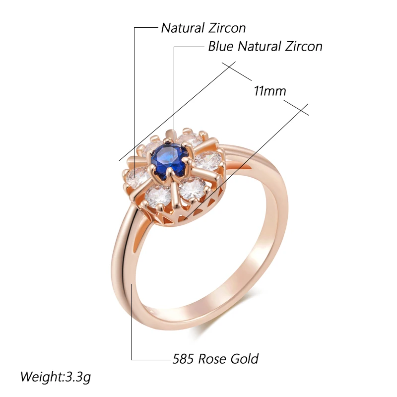 Kienl Hot Shiny Blue Natural Zircon Flower Ring for Women Trend 585 Rose Gold Color Accessories High Quality Daily Jewelry S8e4b981ee3e14ad28aee26868082e2c6n