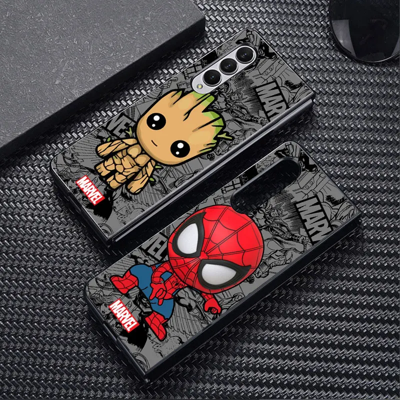 Cartoon Marvel Groot Spiderman Case Per Samsung Galaxy Zfold4 Z Fold3 Z Fold4 5G Z Fold5 5G Cover Rigida Antiurto Per Pc